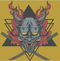 Gray Oni japanese tshirt design, vector design and logo design, suitable for tshirt