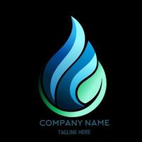 Water and leaf Logo design. vector design and company logo, suitable for your business