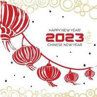 Chinese New Year, Chinese lanterns drawing with a brush vector