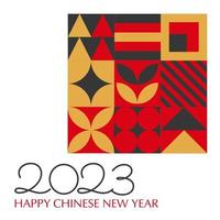 Geometric pattern, holiday card, Chinese New Year 2023 vector