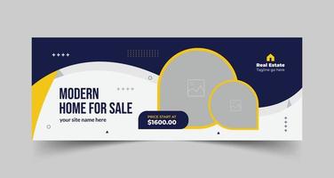 Real estate banner, modern home sale cover social media post, timeline cover vector