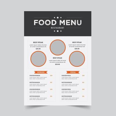Vector menu templates for cafes and restaurants, Menu design vector brochure template and Restaurant logo, Minimal Food Menu Template