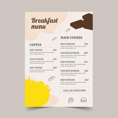 Vector menu templates for cafes and restaurants, Menu design vector brochure template and Restaurant logo, Minimal Food Menu Template