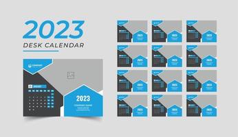 Set Desk Calendar 2023 template Creative design, 12 months included, corporate desk calendar vector