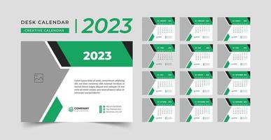 plantilla de calendario de año nuevo azul 2023, calendario de escritorio, vector de plantilla, calendario de mesa 2023