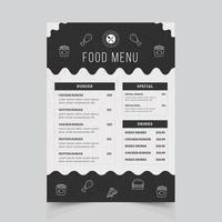 Minimal Food Menu Template, Restaurant Menu Design Template vector