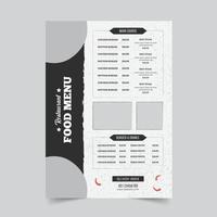 Minimal Food Menu Template, Restaurant Menu Design Template vector