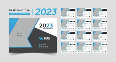 Blue 2023 new year calendar template, Desk Calendar, template vector, table calendar 2023 vector