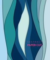 fondo vectorial con formas de corte de papel de color azul. Estilo de arte de papel abstracto 3d, diseño de diseño para presentaciones de negocios, volantes, carteles, impresiones, decoración, tarjetas, portada de folleto. vector