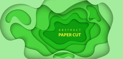 Vector background with green color paper cut shapes. 3D abstract paper art style, design layout for business presentations, flyers, posters, prints, decoration, cards, brochure cover.