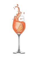 ilustración de cóctel alcohólico aperol spritz de estilo grabado vectorial para carteles, decoración, menú e impresión. boceto dibujado a mano de bebida o bebida. dibujo detallado aislado sobre fondo blanco. vector