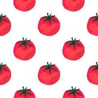 Seamless pattern with tomato. Organic vegetable wallpaper. vector