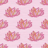 Stylish lotus flowers seamless pattern. Seamless decorative floral ornament. vector