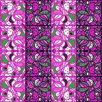 Freehand mandala seamless mosaic ornament. Abstract seamless pattern with floral and plants element. vector