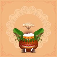 Happy Pongal Indian traditional festival background vector