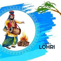 Happy Lohri and Baisakhi cultural Sikh festival celebration background vector