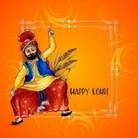 Happy Lohri Indian cultural festival background design vector