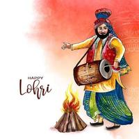 Happy Lohri Indian cultural festival background design vector