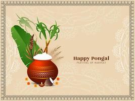 fondo feliz del festival cultural del sur de la india pongal vector