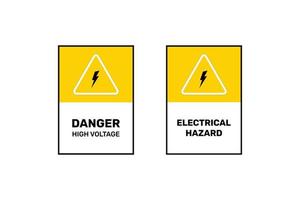 señal de peligro de alto voltaje y peligro eléctrico vector