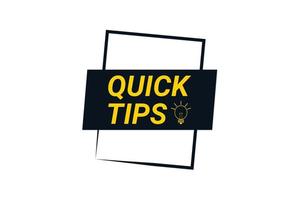 Quick Tips vector element design with light bulb.