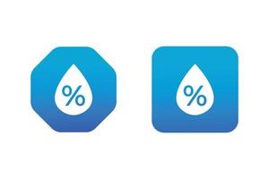 Drop or Humidity icon with percent vector illustration