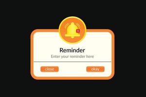 Reminder realistic notifications page vector illustration.