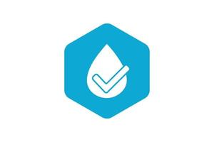 Water drop and check mark vector illustration