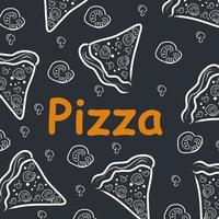 Pizza doodle background, perfect for wrapping paper vector