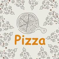 Pizza doodle background, perfect for wrapping paper vector