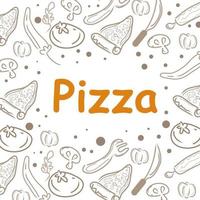 Pizza doodle background, perfect for wrapping paper vector