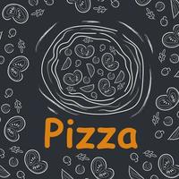 Pizza doodle background, perfect for wrapping paper vector