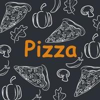 Pizza doodle background, perfect for wrapping paper vector