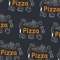 fondo de garabatos de pizza, perfecto para envolver papel vector