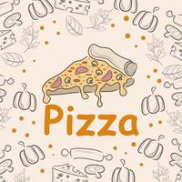 Pizza doodle background, perfect for wrapping paper vector