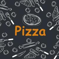 Pizza doodle background, perfect for wrapping paper vector