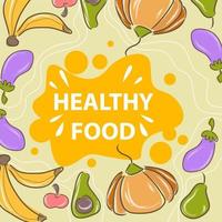 Background of a Healthy Food Doodle vector