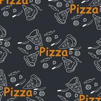 Pizza doodle background, perfect for wrapping paper vector