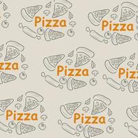 Pizza doodle background, perfect for wrapping paper vector