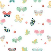 seamless, patrón, de, diferente, mariposas vector