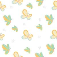 Seamless butterfly pattern on white background vector