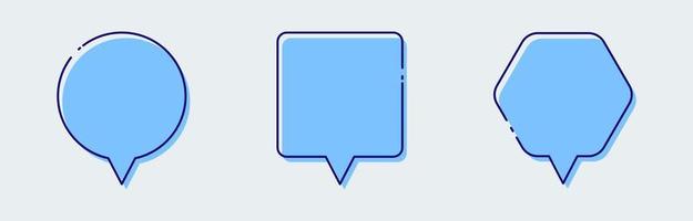 Chat bubble with retro design style. Minimal blank chat boxes sign. vector