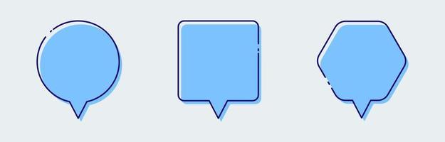 Chat bubble with retro design style. Minimal blank chat boxes sign. vector