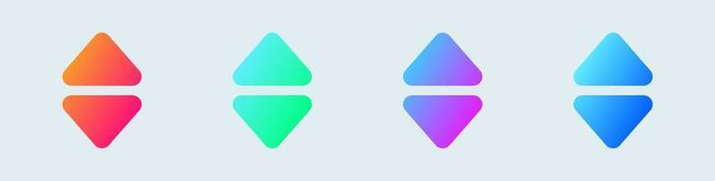 Sort solid icon in gradient colors. Arrow signs vector illustration.