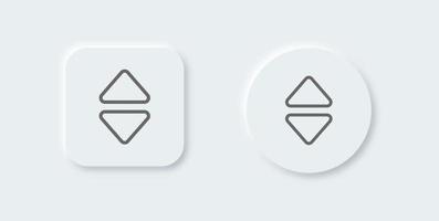 Sort line icon in neomorphic design style. Arrow signs vector illustration.