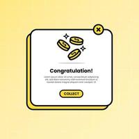 Reward pop up illustration in old school nostalgic design style. User interface element. vector