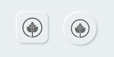 Agriculture solid icon in neomorphic design style. Nature signs vector illustration.