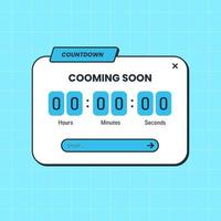 Countdown panel in vintage design style. Cooming soon interface template. vector