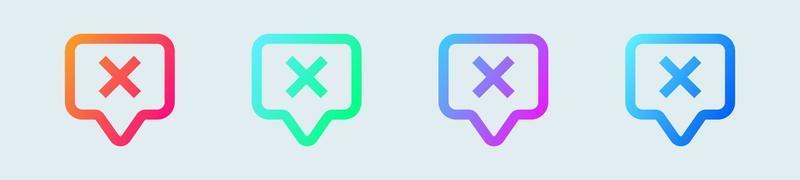 Block chat line icon in gradient colors. Message signs vector illustration.