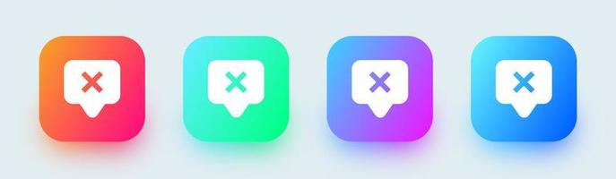 Block chat solid icon in square gradient colors. Message signs vector illustration.